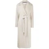 Harris Wharf London Belted Wool Coat In Beige