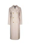 Harris Wharf London Women Double-breasted Military Coat With Back Vent In Beige