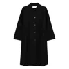 Harris Wharf London Navy Blue Button-front Coat In Black