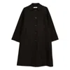 Harris Wharf London Balmacaan Button-front Raglan-sleeve Coat In Black