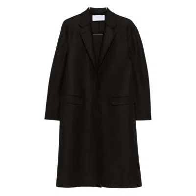 Harris Wharf London Chester Button-fastening Pocket Coat In Black