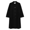 Harris Wharf London Wool Coat With Raglan Sleeves And Pockets In Black