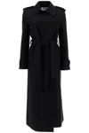 Harris Wharf London Double-stitched Long Trench In Pressed Wool In Black