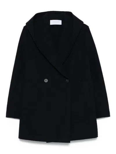 HARRIS WHARF LONDON HARRIS WHARF LONDON DOUBLE-BREASTED BLUE WOOL COAT