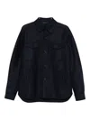 Harris Wharf London Button-down Flap-pocket Shirt Jacket In Blue