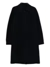 Harris Wharf London Raglan-sleeve Buttoned Coat In Blue