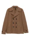 Harris Wharf London Double-breasted Short Jacket In Brown
