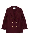 Harris Wharf London Wool Double-breasted Coat Gold Buttons In Brown