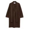 Harris Wharf London Scarf Button-fastening Coat In Brown