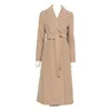 Harris Wharf London Belted-wool Coat In Brown