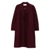 Harris Wharf London Chester Coat Pressed Wool Coat Cinabre In Burgundy