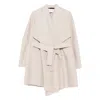 Harris Wharf London Wool Belted Coat In Neutral