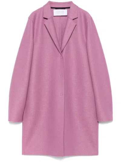 Harris Wharf London Cocoon Coat In Purple