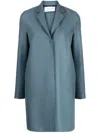 Harris Wharf London Cocoon Single-breasted Wool Coat In Blue