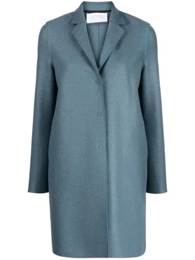 Harris Wharf London Cocoon Single-breasted Wool Coat In Blue