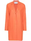 Harris Wharf London Cocoon Wool Coat In Orange