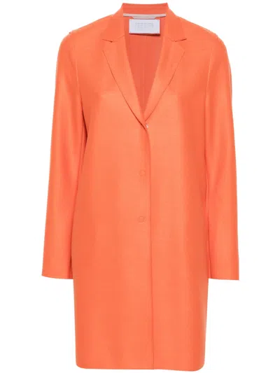Harris Wharf London Cocoon Wool Coat In Orange