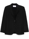 Harris Wharf London Textured Cotton Blend Blazer Jacket In Black