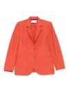 Harris Wharf London Blazer Jacket In Cotton Blend In Orange