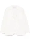 Harris Wharf London Crinkled Shoulder-pads Blazer In White