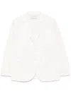 Harris Wharf London Crinkled Shoulder-pads Blazer In White