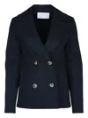 Harris Wharf London Women Peacoat Diagonal Crafted With Loro Piana Fab In Blue
