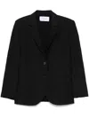 Harris Wharf London Textured Cotton Blend Blazer Jacket In Black
