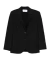 Shop Harris Wharf London Crinkled-finish Blazer In Black
