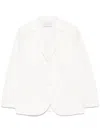 Harris Wharf London Crinkled Shoulder-pads Blazer In ホワイト