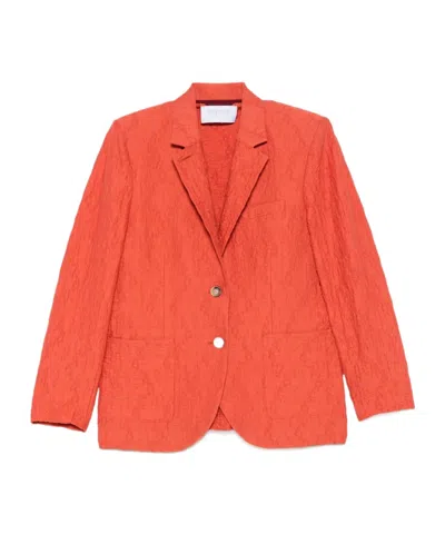 HARRIS WHARF LONDON CRINKLED SHOULDER-PADS BLAZER