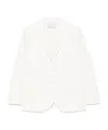 Harris Wharf London Crinkled Shoulder-pads Blazer In White