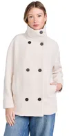Harris Wharf London Cropped Funnel Jacket Ecru In Ecru