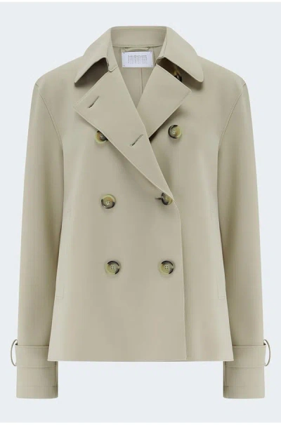 Harris Wharf London Cropped Trench In Sand In Gray