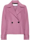 Harris Wharf London Cropped Wool Jacket In Purple