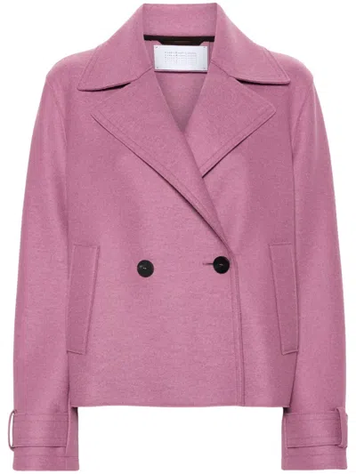Harris Wharf London Cropped Wool Jacket In Purple
