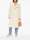 Harris Wharf London Double-breasted Belted Trench Coat In White