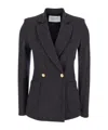 Harris Wharf London Houndstooth Double-breasted Blazer In Gray