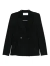 Harris Wharf London Double-breasted Blazer In Black