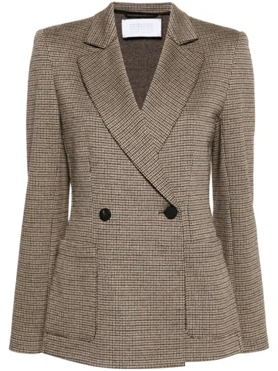 Harris Wharf London Double-breasted Blazer In Brown