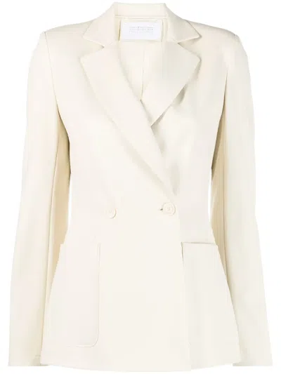 Harris Wharf London Double-breasted Button Blazer In Cream