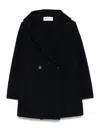 Harris Wharf London Double-breasted Blue Wool Coat In Blue