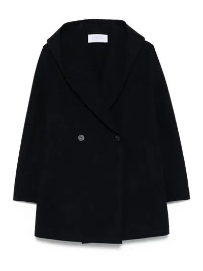 Harris Wharf London Double-breasted Blue Wool Coat