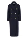 Harris Wharf London Blue Double-breasted  Coat With Wide Notched Revers