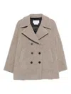 Harris Wharf London Double-breasted Coat In Neutral