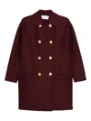 Harris Wharf London Double-breasted Coat In Red