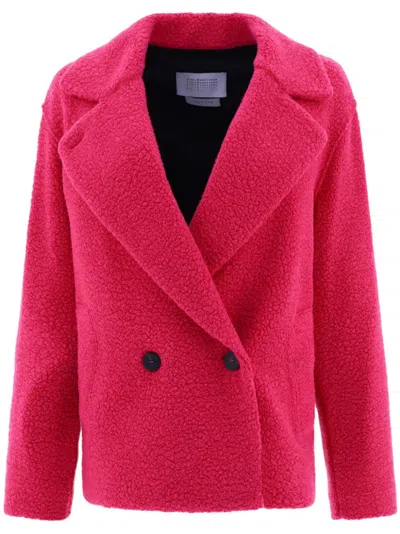 HARRIS WHARF LONDON DOUBLE-BREASTED FLEECE JACKET