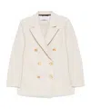 Harris Wharf London Double-breasted Gold Buttoned Coat In Multi