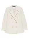 Harris Wharf London Double-breasted Gold Buttoned Coat In Neutral