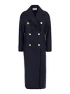 Harris Wharf London Blue Double-breasted  Coat With Wide Notched Revers