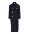 Harris Wharf London Blue Double-breasted  Coat With Wide Notched Revers In Blue